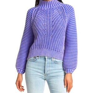 SOLD - Free people sweat heart sweater in blue egret